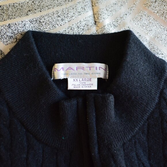 Martin Cable Knit Cashmere Quarter Zip Sweater XXL - Picture 2 of 4